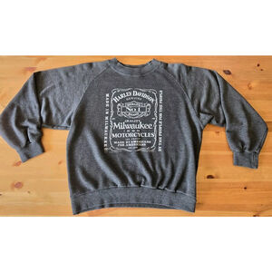 Vintage 80s Harley Davison/Milwaukee Motorcycles Crew Neck Sweatshirt S‎ Rare